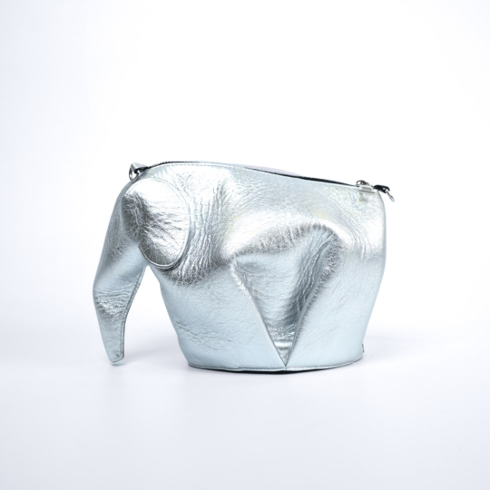 Loewe Elephant Mini Bag Silver Metallic Leather