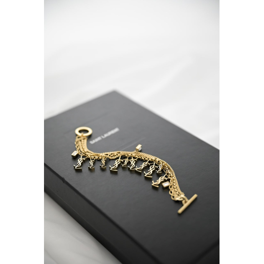 Saint Laurent Lắc Tay Charm Vàng