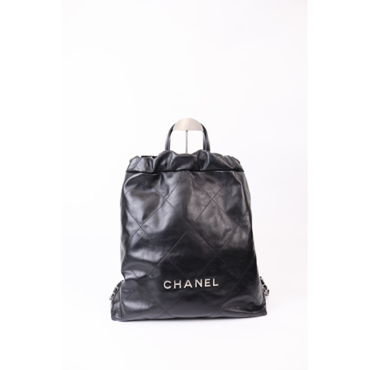 Chanel 22 Backpack Small Black Shiny Calfskin