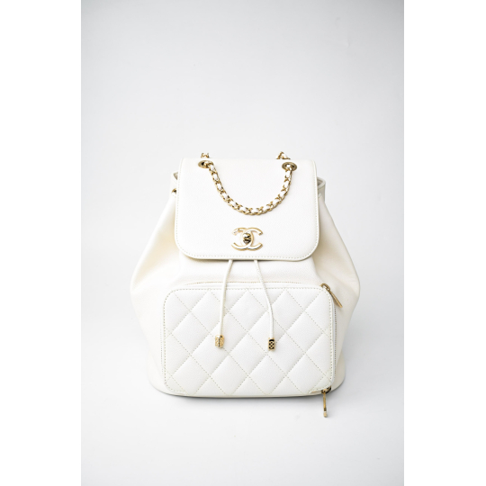 Chanel Duma Backpack Small White Lambskin