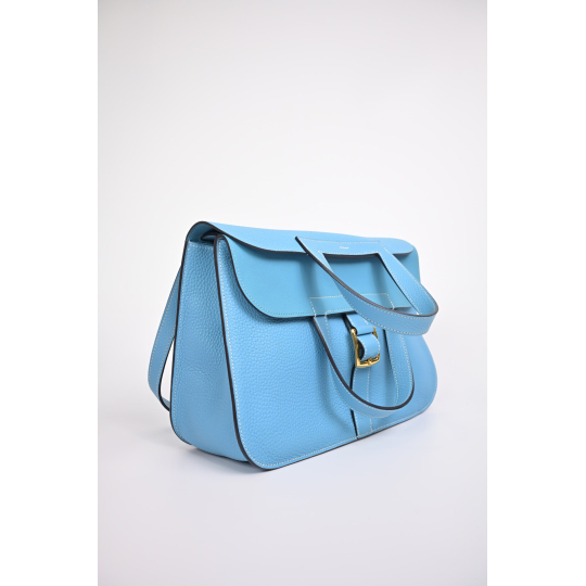 Hermès Halzan Light Blue Togo Leather
