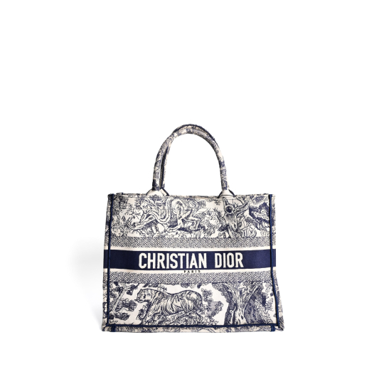 Dior Book Tote Medium Toile de Jouy Blue