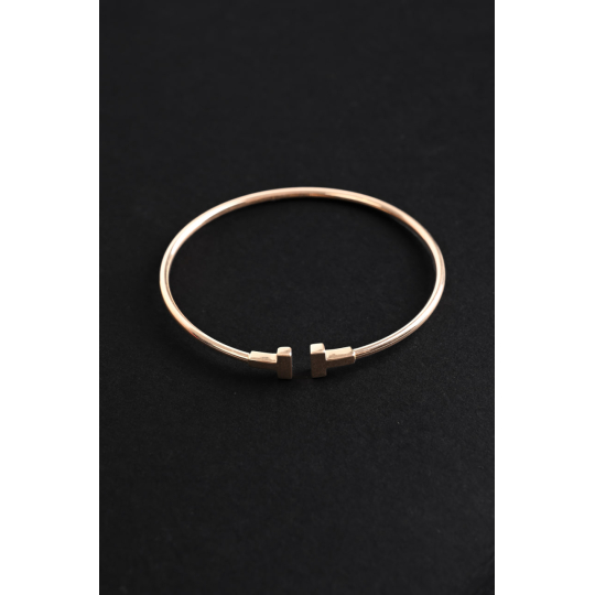 Tiffany And Co T Wire Bracelet Rose Gold Size 15-16