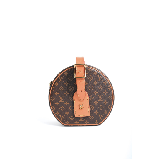 Louis Vuitton Petite Boite Chapeau Monogram Canvas Brown Gold Hardware