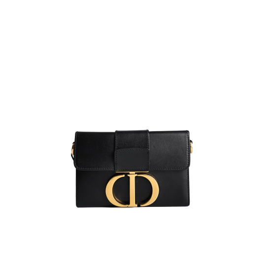 Dior 30 Montaigne Box Bag Black Calfskin