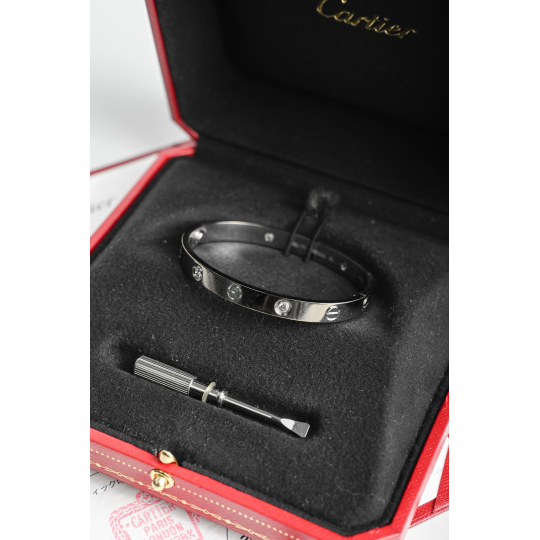 Cartier Vòng Tay Love Vàng Trắng Kèm Hộp