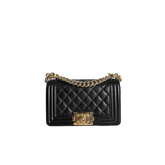 Chanel Boy Bag Old Medium Black Quilted Lambskin