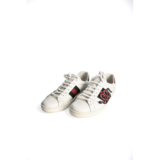 Gucci Ace Sneaker White Snake Embroidered