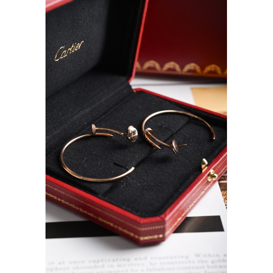 Cartier Juste Un Clou Hoop Earrings Rose Gold Diamond