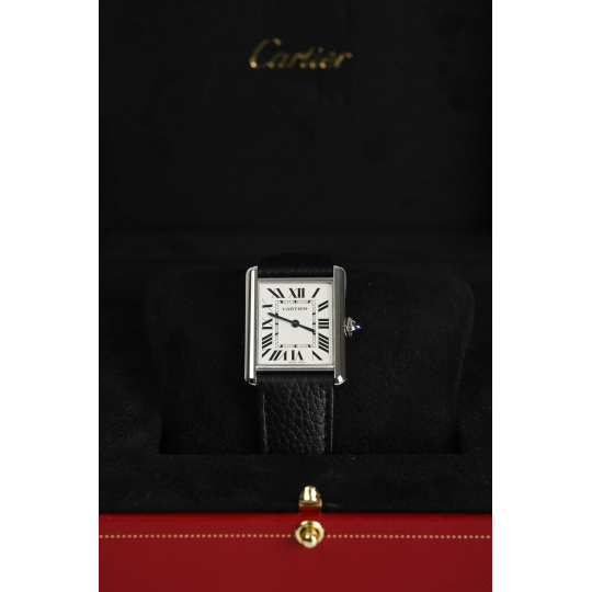 Cartier Tank Must Watch Steel Leather Strap
