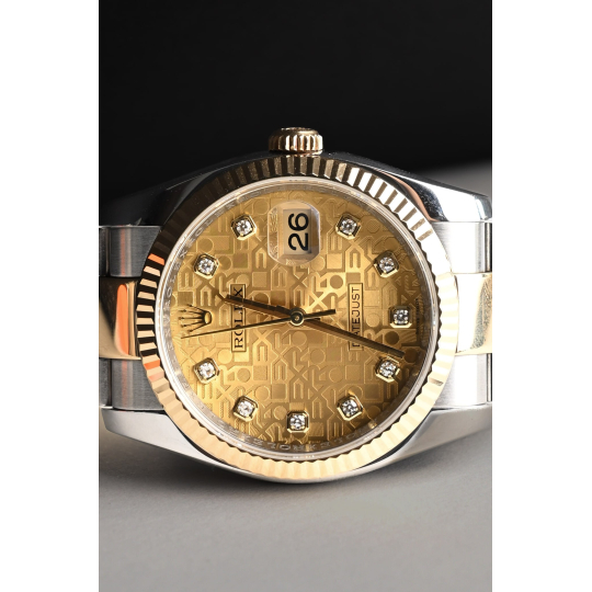 Rolex Datejust 36 Two Tone Champagne Jubilee Diamond Dial