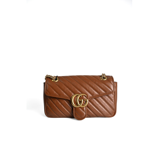 Gucci GG Marmont Small Shoulder Bag Cognac Brown