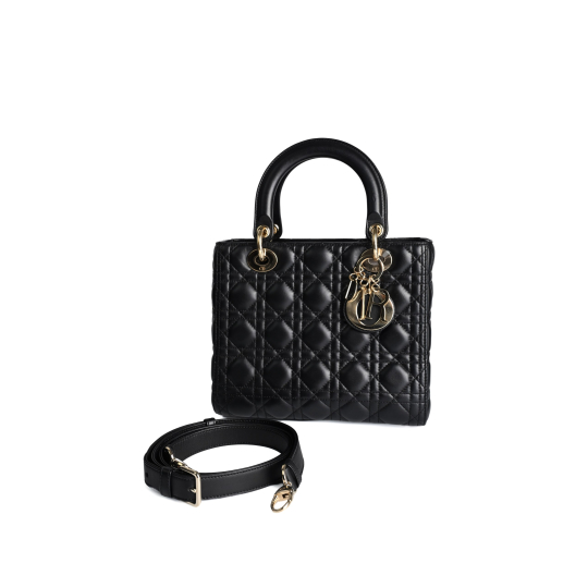 Dior Lady Dior Medium Black Lambskin