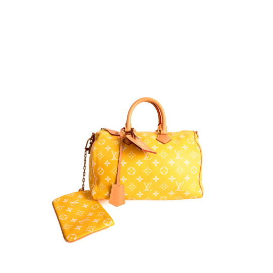 Louis Vuitton Speedy Bandouliere 25 Monogram Denim Yellow