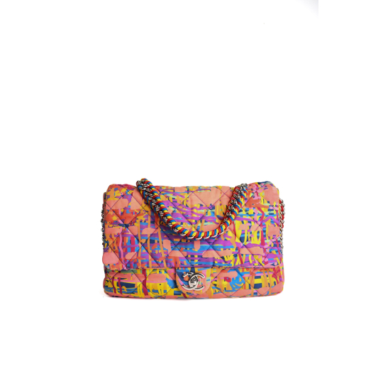 Chanel Classic Flap Medium Printed Fabric Multicolor