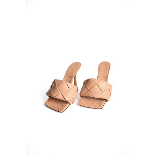 Bottega Veneta Lido Mule Nude Padded Intrecciato