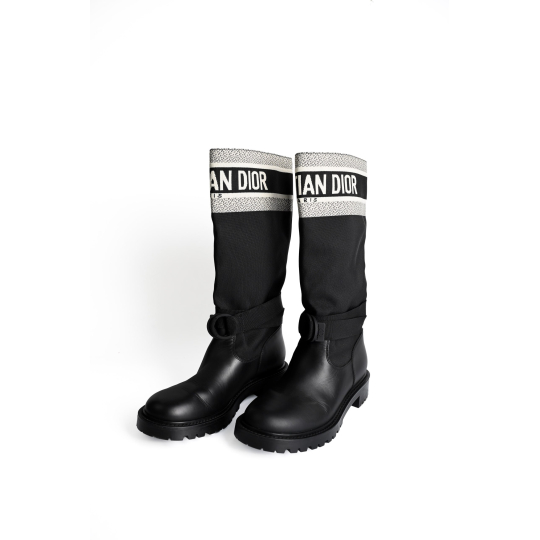 Dior D-Major Boot Black Technical Fabric Logo Band