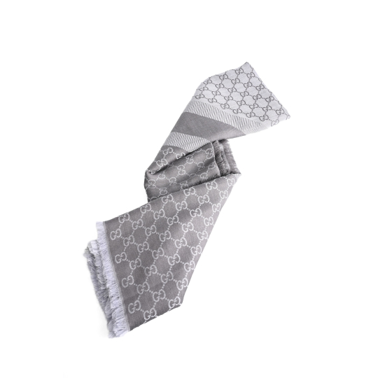 Gucci GG Jacquard Shawl Grey 140