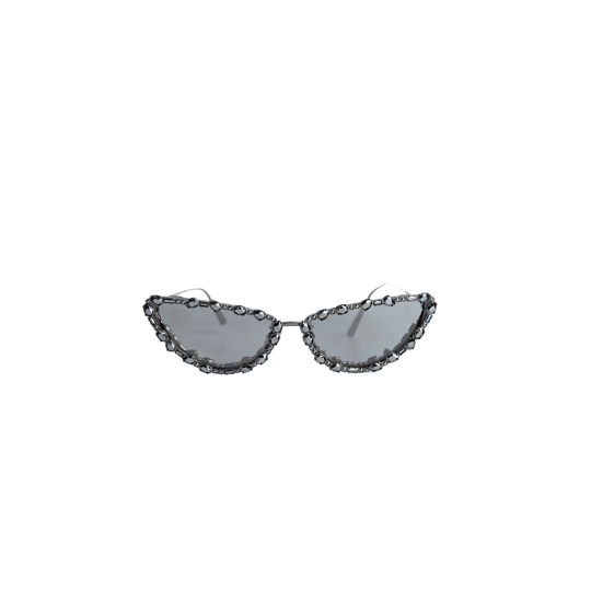 Chanel Cat Eye Sunglasses Black Tweed Frame