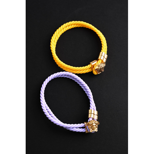 Versace Medusa Rope Bracelet Set Yellow Lilac