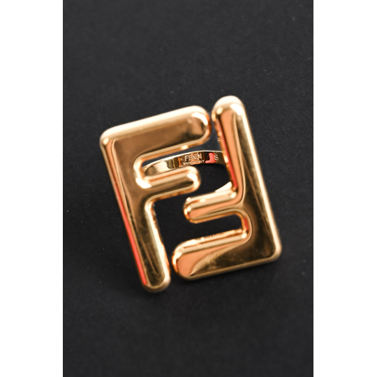 Fendi FF Logo Ring Gold Size S