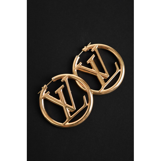 Louis Vuitton Louise Hoop Earrings Gold