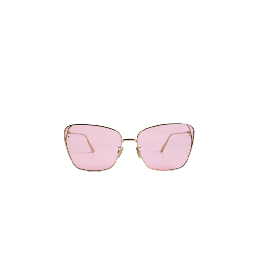 Butterfly Sunglasses Pink Lens Gold Frame