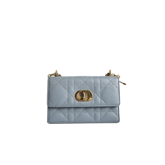 Dior Caro Bag Light Blue Cannage Calfskin