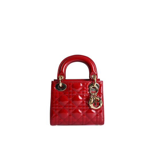 Dior Lady Dior Mini Red Patent Cannage