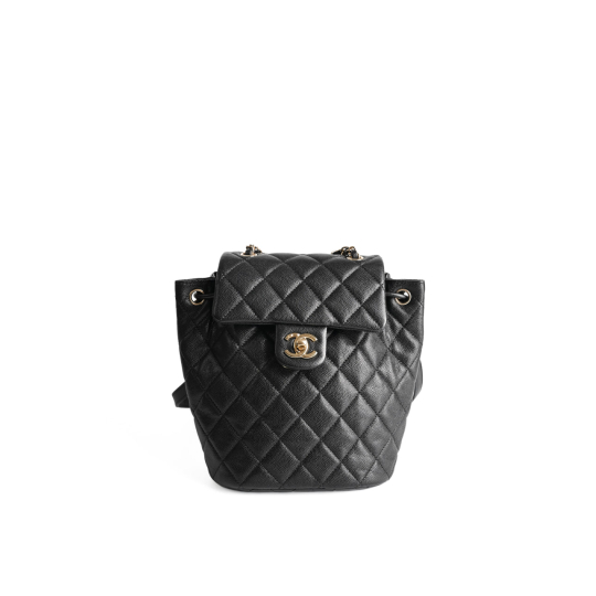 Chanel Duma Backpack Small Black Caviar Gold Hardware