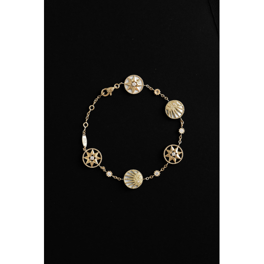 Dior Rose des Vents Bracelet Yellow Gold Mother of Pearl Onyx