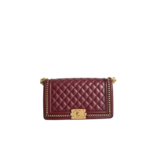 Chanel Boy Old Medium Burgundy Lambskin
