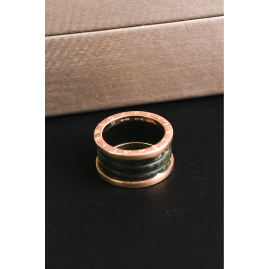 Bvlgari B zero1 Ring Rose Gold Green Marble Size 58
