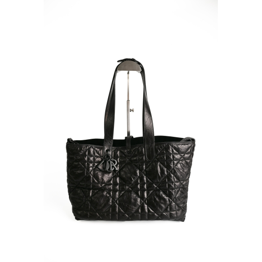 Dior Cannage Tote Black Quilted Lambskin