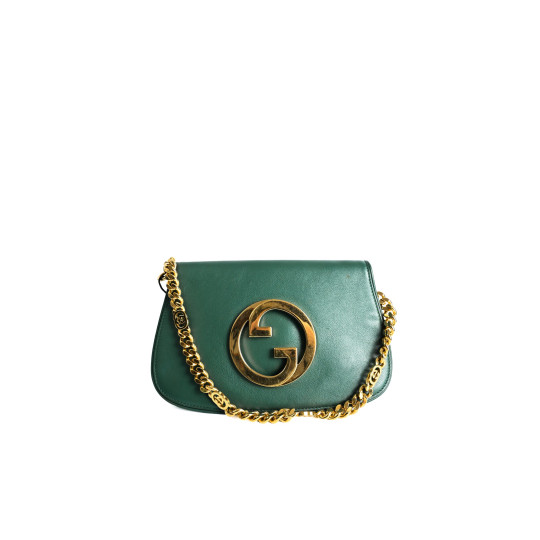 Gucci Blondie Shoulder Bag Green Leather