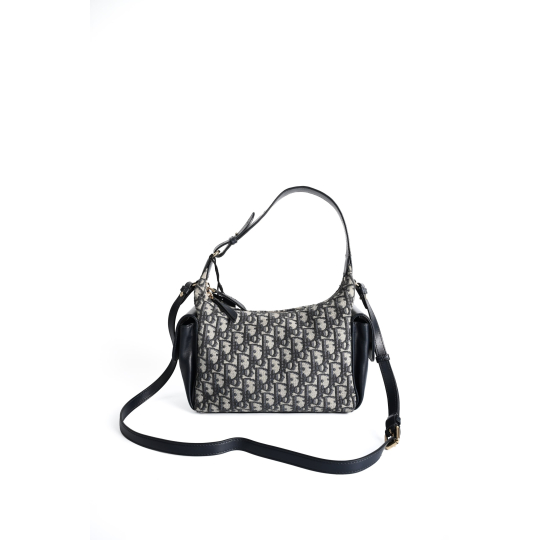 Dior Oblique Jacquard Hobo Bag Navy
