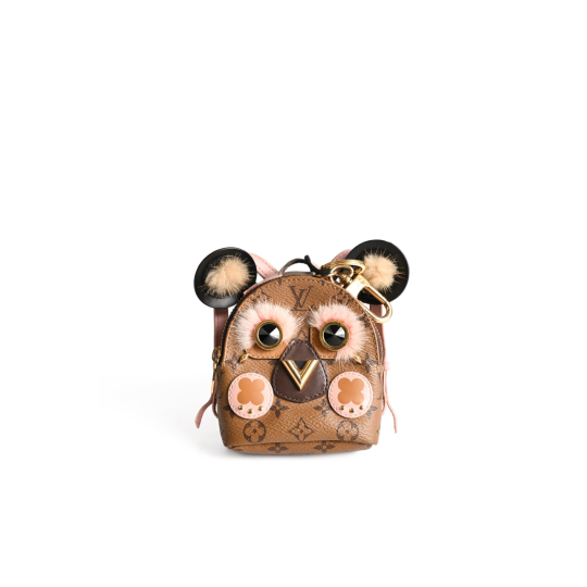 Louis Vuitton Micro Palm Springs Backpack Bag Charm Wild Puppets Monogram Reverse