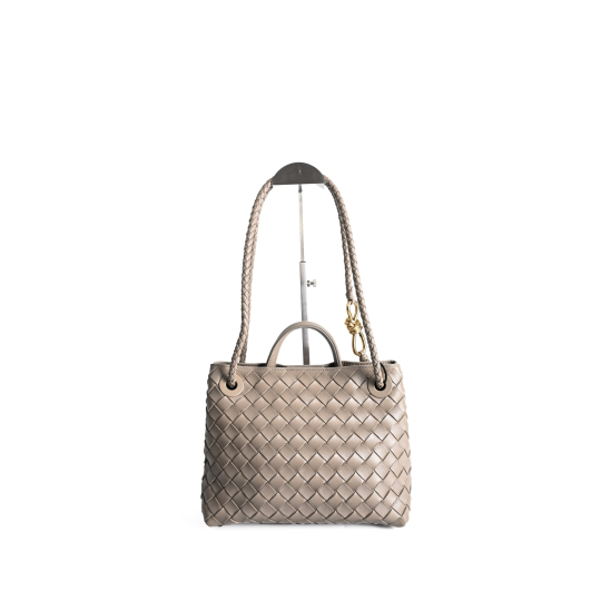 Bottega Veneta Andiamo Small Intrecciato Taupe