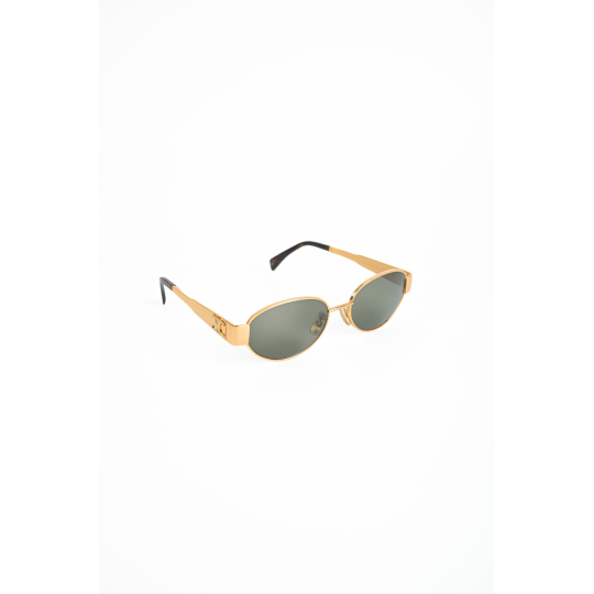 Oval Metal Sunglasses Gold Frame