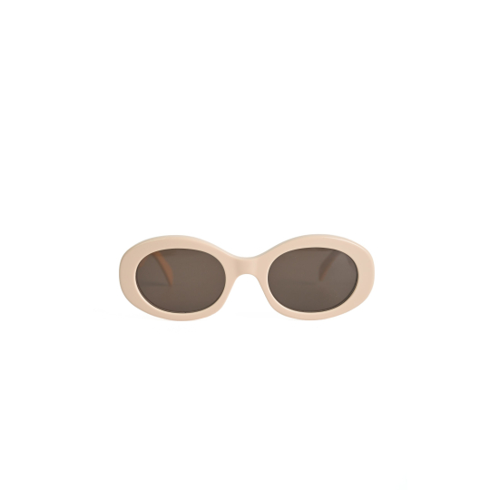 Oval Acetate Sunglasses Beige