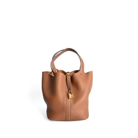 Hermes Picotin Lock 18 Fauve Clemence Gold Hardware