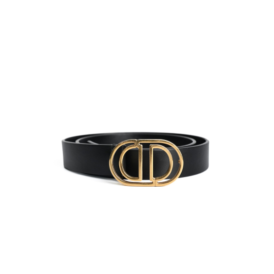 Thắt Lưng Dior 30 Montaigne Da Trơn Đen Khóa CD Vàng Size 75