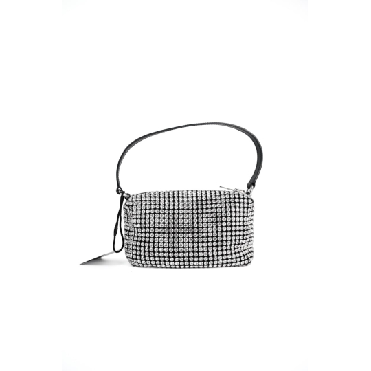 Túi Alexander Wang Lưới Đính Pha Lê Quai Da Đen