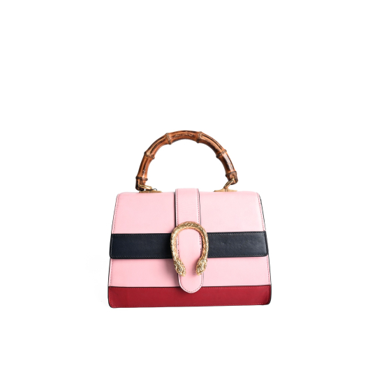 Túi Gucci Dionysus Bamboo Top Handle Hồng Phối Sọc