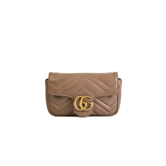 Túi Gucci GG Marmont Super Mini Da Chần Màu Nude