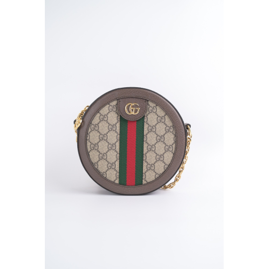 Túi Gucci Ophidia Mini Round GG Supreme Nâu GHW