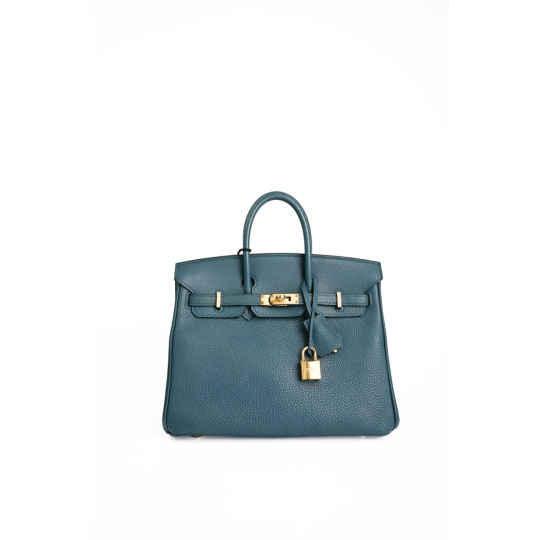 Túi Hermès Birkin 25 Togo Bleu Orage GHW Stamp A