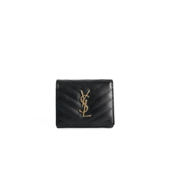 Ví Saint Laurent Cassandre Matelassé Da Đen GHW